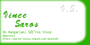 vince saros business card